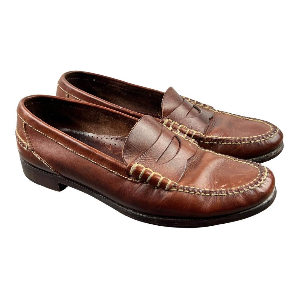 Cole Haan Country Mens Brown Leather Penny Loafers sz 13 Narrow